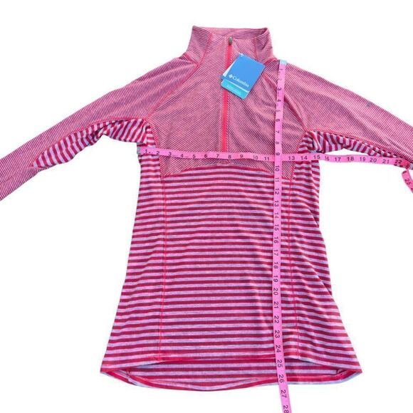 Columbia Layer First II Stripe 1/2 Zip Pullover Grey / Pink Women's Small (S) - Picture 5 of 6